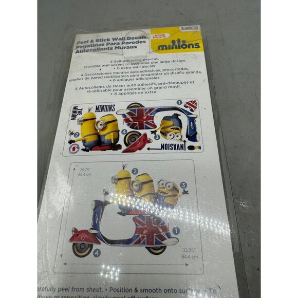 the minions invasion10 wall decals peel & stick yellow 25.75x33.25" READ NEW - Picture 6 of 8
